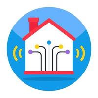 Flat design icon of smart home vector