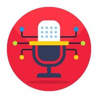 A unique design icon of microphone vector