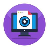 Flat design icon of system monitoring vector