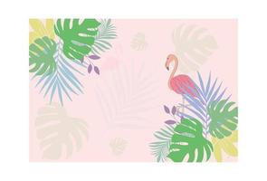 Tropical poster background flamingo art summer poster vector