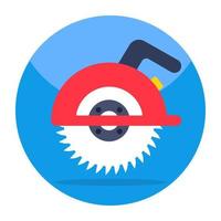 Editable design icon of circular saw vector