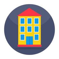 Flat design icon of building vector