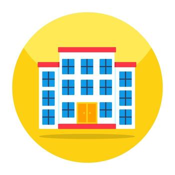 Flat design icon of building vector