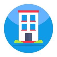 Flat design icon of building vector