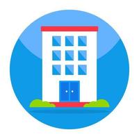 Flat design icon of building vector