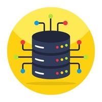 Flat design icon of database network vector