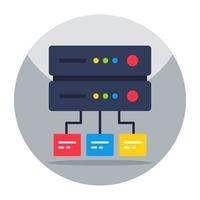 Flat design icon of database network vector