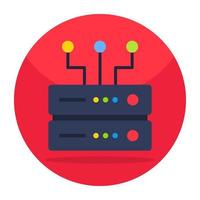 Flat design icon of database network vector