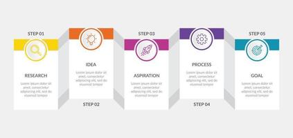 Infographic business template with step or option design vector