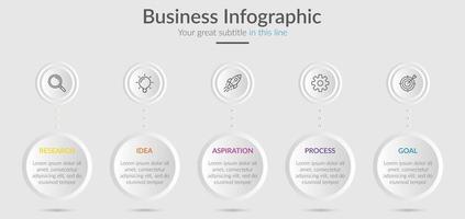 Infographic business template with step or option design vector