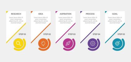 Plantilla de negocio infográfico con diseño de paso u opción. vector