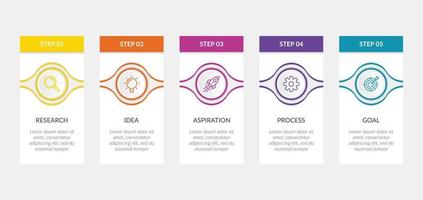 Infographic business template with step or option design vector