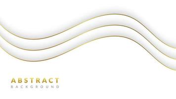 White abstract background with golden waves vector