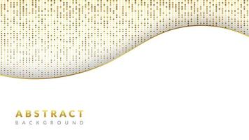 White abstract background with golden waves vector