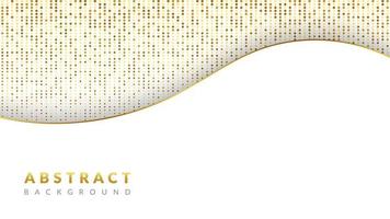 White abstract background with golden waves vector