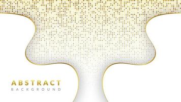 White abstract background with golden waves vector