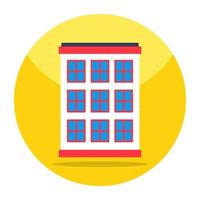 Flat design icon of building vector