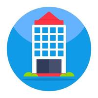 Flat design icon of building vector