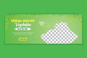 Fresh vegetable sale social media cover template vector