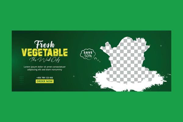 Fresh vegetable sale social media cover template