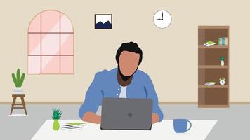 Man Work From Home vector