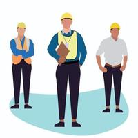 Technician and builders and engineers Character illustration cartoon vector