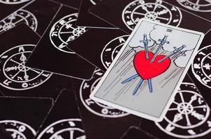 Tarot Cards with Cards of Bad Meaning. photo