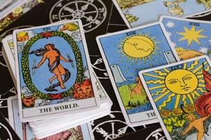 Tarot Cards with Cards of Good Meaning. photo