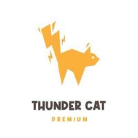 Yellow thunder cat illustration logo vector