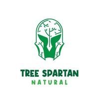 Natural Spartan tree illustration logo vector