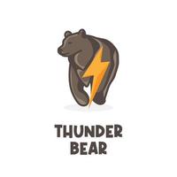 logotipo de ilustración de vector de oso de trueno