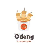 logotipo de ilustración de comida callejera coreana tteokbokki odeng eomuk vector