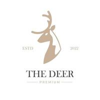 Simple elegant deer head illustration logo vector