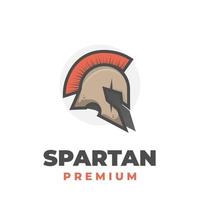 Spartan helmet cartoon illustration logo vector