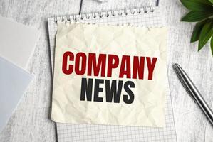 Word writing text Company News. Business concept for Latest Information and happening on a business photo