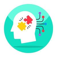 An editable design icon of brain strategy vector