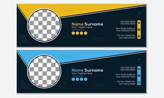 Modern business and abstract corporate email signature template design vector