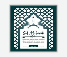 Eid Mubarak social media post template vector