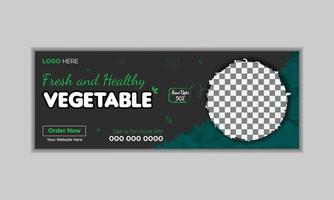 Fresh vegetable social media cover and web banner template vector