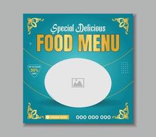 Special delicious food menu social media post template vector