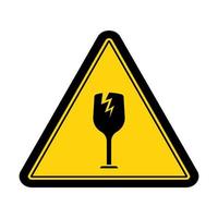Caution safety glass sign design vector illustration