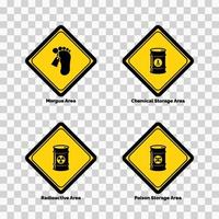 Danger and morgue area sign and symbol graphic design vector illustration