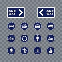 Transportation and pedestrian sign graphic design vector illustration