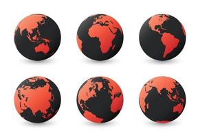 Set of planet earth. Set of earth globe vector