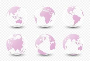 Set of planet earth. Set of earth globe vector