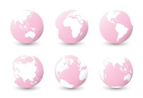 Set of planet earth. Set of earth globe vector