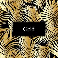 Gold palm leaf vector seamless pattern