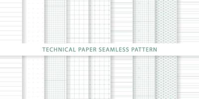 Collection of technical paper seamless pattern vector