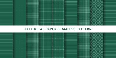 Collection of technical paper seamless pattern vector