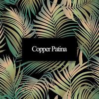 Copper patina palm leaf vector seamless pattern